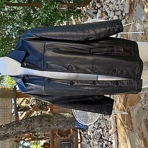 Men's ANDREW MARC Additions Saks Fifth Ave Black Leather lined Jacket Coat M